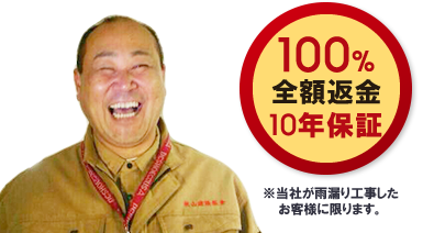 100％返金保証（10年間）付き！それだけできる覚悟があります！